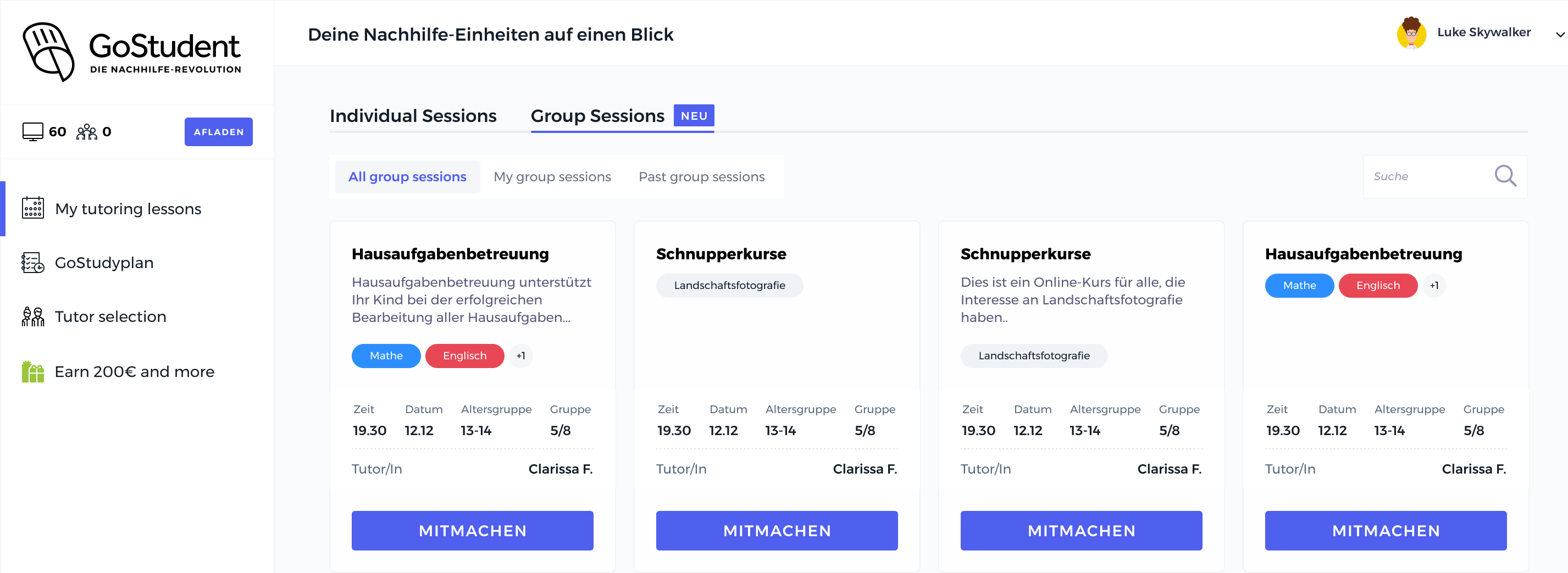 WebApp Update: wir testen Gruppenkurse & GoPremium!